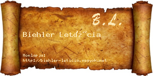 Biehler Letícia névjegykártya